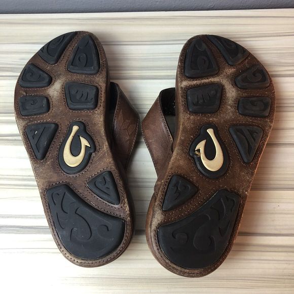 Olukai Kulia Mens Flip Flops Sandals Sz 9 Eur 42 Leather Brown Slip On Thong Olukai Kulia Mens Flip Flops Sandals Sz 9 Eur 42 Leather  main image 4